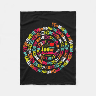 Happy 100 Days Of School Funny Math Teacher Kids N Fleece Blanket