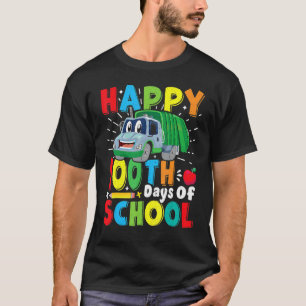 Happy 100 Days Of School Garbage Truck Boys Kids T T-Shirt