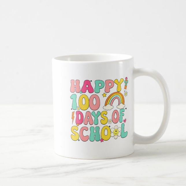 Happy 100 Days Of School Girls Rainbow 100th Day O Coffee Mug (Right)