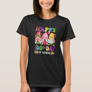 Happy 100 Days Of School Gnomies Teacher Kids Cute T-Shirt