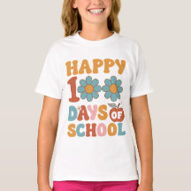 Happy 100 days of school, groovy fonts.