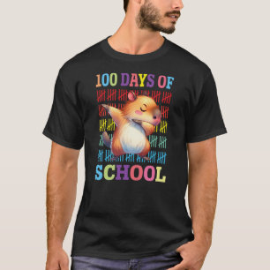 Happy 100 Days Of School Kids Dabbing Guinea Pig L T-Shirt