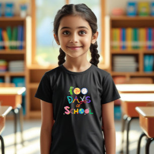 Happy 100 Days of School Kids T-Shirt for Girls 