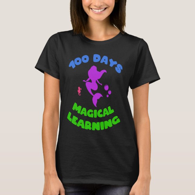 Happy 100 Days Of School Magical Learning Adorable T-Shirt (Front)
