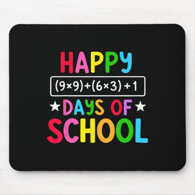 Happy 100 Days Of School Math Equation Funny Teach Mouse Pad (Front)