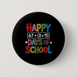 Happy 100 Days Of School Math Equation Teacher Kid 6 Cm Round Badge