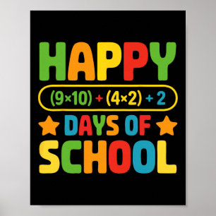 Happy 100 Days Of School Math Equation Teacher Sty Poster