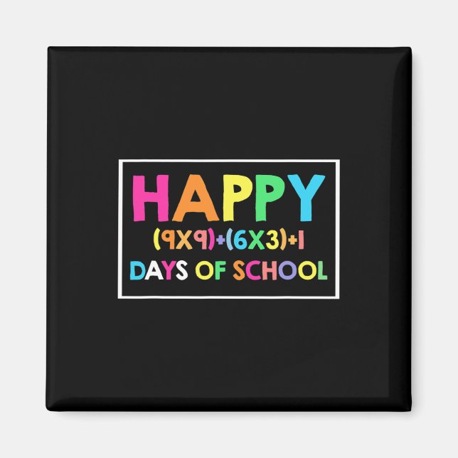 Happy 100 Days Of School Math Fun Tee For Math Lov Magnet (Front)