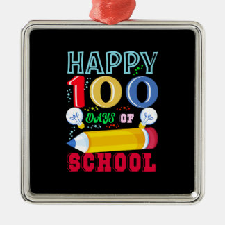 Happy 100 Days Of School Metal Tree Decoration