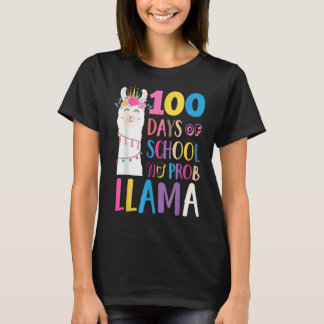 Happy 100 Days Of School No Probllama Shirt Llama 