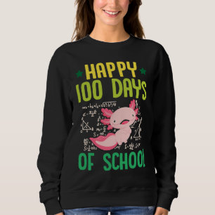 Happy 100 Days Of School Pet Axolotl  Math Teacher Sweatshirt