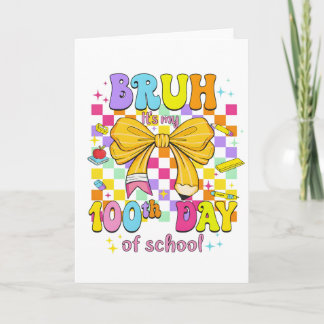 Happy 100 Days of School Pink Bow Card