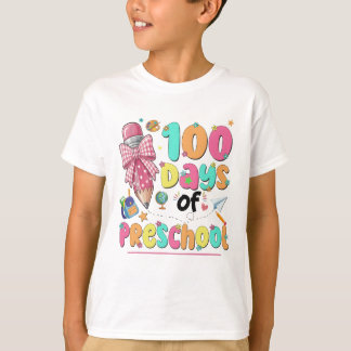 Happy 100 Days of School Pink Bow T-Shirt
