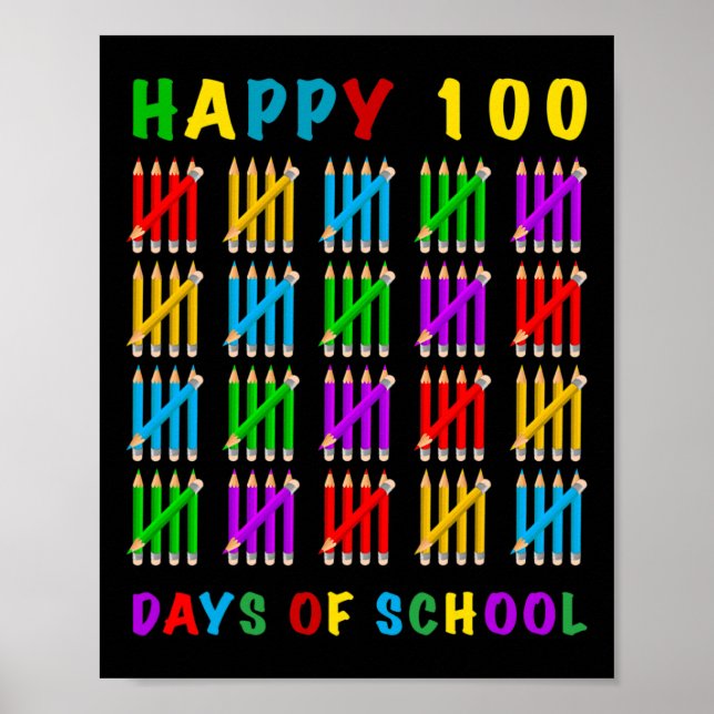 Happy 100 Days Of School  Poster (Front)