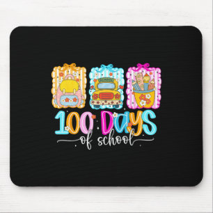Happy 100 Days Of School Preppy Retro Teacher Coqu Mouse Pad