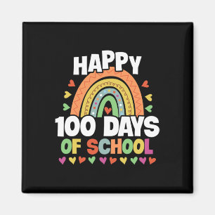 Happy 100 Days Of School Rainbow Kids Boys Girls T Magnet