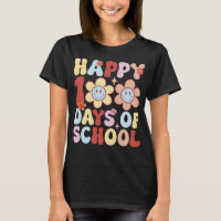 Happy 100 days of school Retro groovy style 2023
