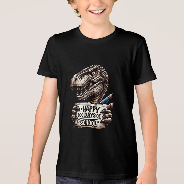 Happy 100 Days Of School Scary Funny Tri-Blend Shirt (Front)