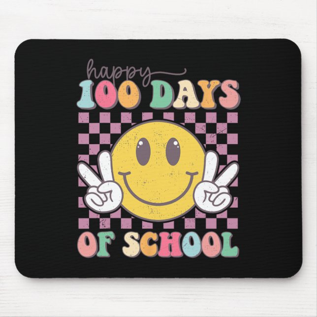 Happy 100 Days Of School Smile Teacher Boy Girl 10 Mouse Pad (Front)