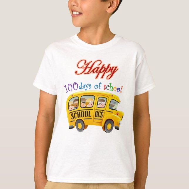 Happy 100 Days Of School  T-Shirt (Front)