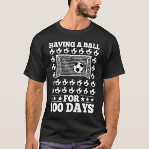 Happy 100 Days of School Teacher 100th Day Soccer T-Shirt