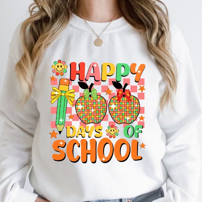 happy 100 days of school . teacher appreciation  sweatshirt (happy 100 days of school sweashirts, teacher gift, teacher appreciation sweatshirt, )