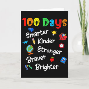 Happy 100 Days Of School Teacher Kids Boys Girls 1 Card