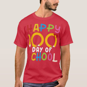 Happy 100 Days of School Teacher Student Kids T-Sh T-Shirt