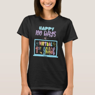 Happy 100 Days of Virtual Seventh Grade 100th day T-Shirt