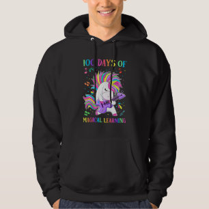 Happy 100 Days School Magical Learning Unicorn Dab Hoodie