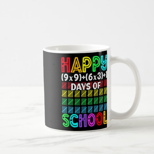 Happy 100 Days School Math Equation 100th Day Of S Coffee Mug (Right)