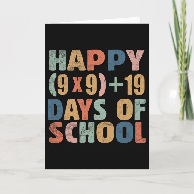 Happy 100 Days School Math Equation 100th Day Teac Card (Front)