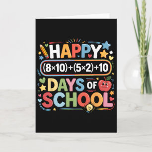 Happy 100 Days School Math Equation Cute 100th Day Card