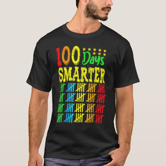 Happy 100 Days Smarter 100th Day Of School Teacher T-Shirt (Front)