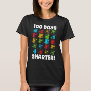 Happy 100 Days Smarter Colourful Tally Mark Back T T-Shirt