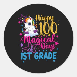 Happy 100 Magical Days Of 1st Grade  Classic Round Sticker