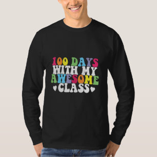 Happy 100 School Days With My Awesome Class Retro  T-Shirt