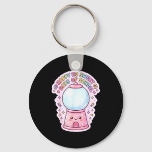Happy 100 sweet days of school gumball machine kid key ring