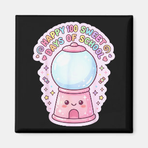 Happy 100 sweet days of school gumball machine kid magnet