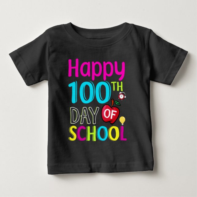 Happy-100-th-day-of-school Baby T-Shirt (Front)