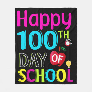Happy-100-th-day-of-school Fleece Blanket