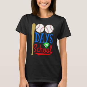 Happy 100th 100 Days Of School Baseball Bat Sport T-Shirt