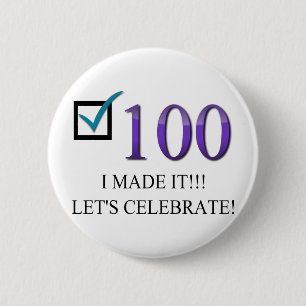 Happy 100th Birthday 6 Cm Round Badge