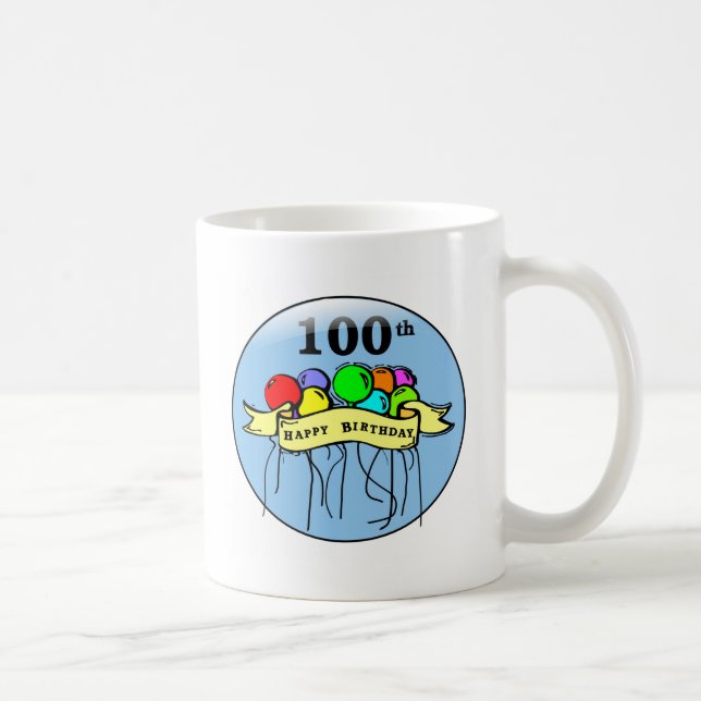 Happy 100th Birthday ballons Coffee Mug (Right)