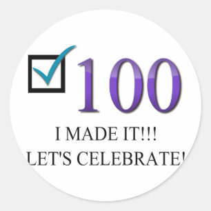 Happy 100th Birthday Classic Round Sticker