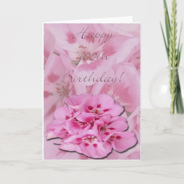Happy 100th Birthday/hydrangeas Card (Front)