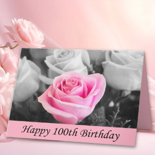 Happy 100th Birthday Rose Photography Card
