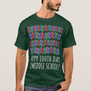 Happy 100th Crayon Of Middle School  100 Days Of T-Shirt