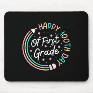 Happy 100th Day 1st Grade Retro 100 Days Of School Mouse Pad