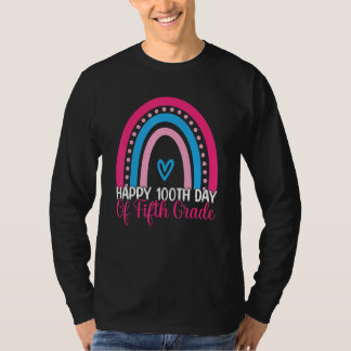 Happy 100th Day Of 5th Grade Teacher Rainbow Men W T-Shirt
